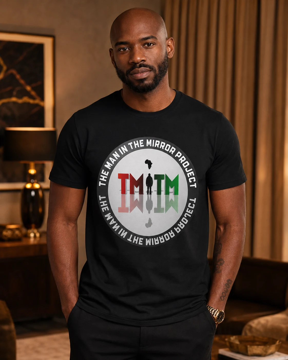 Black TMITM round neck shirt