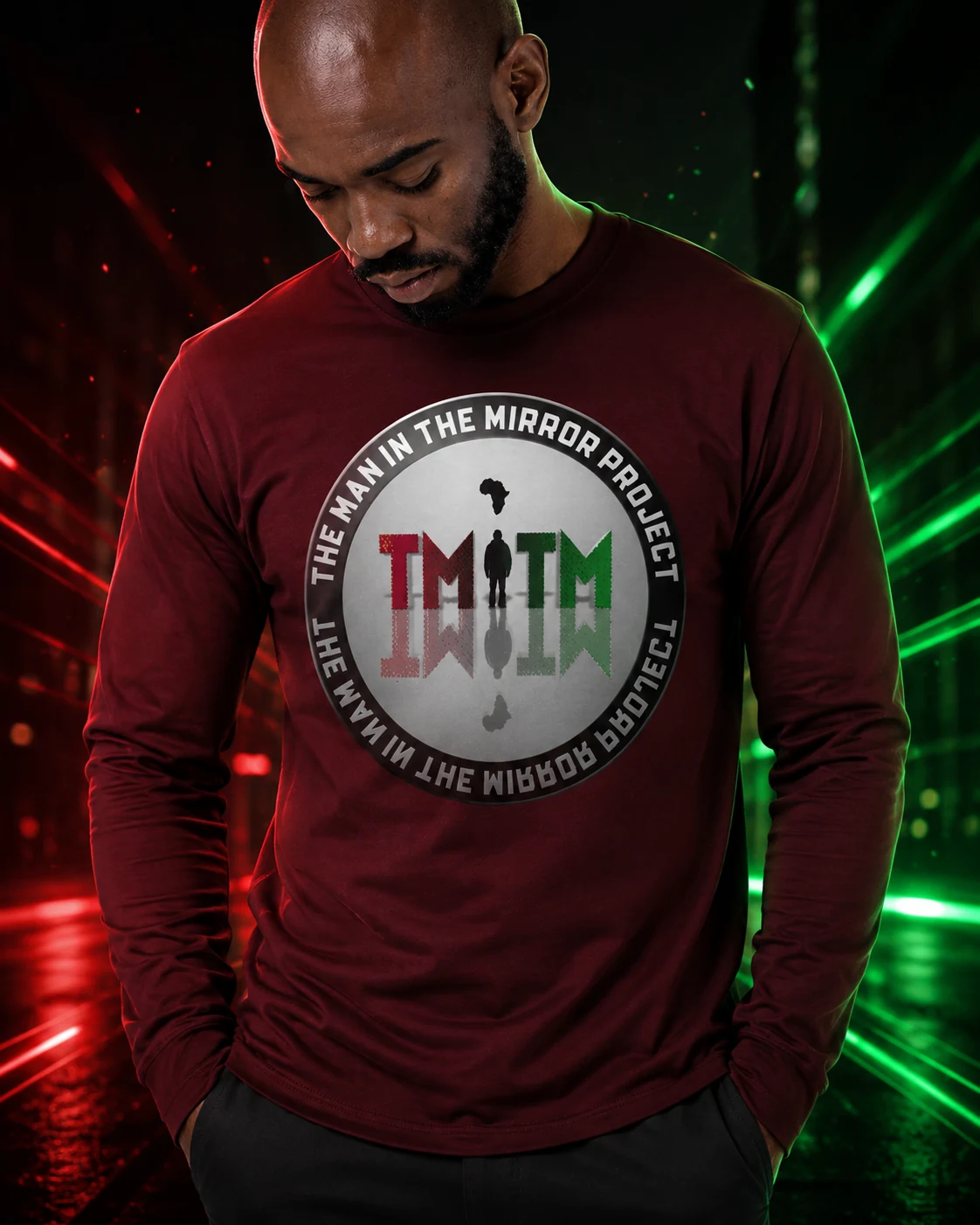Burgundy long sleeve TMITM shirt