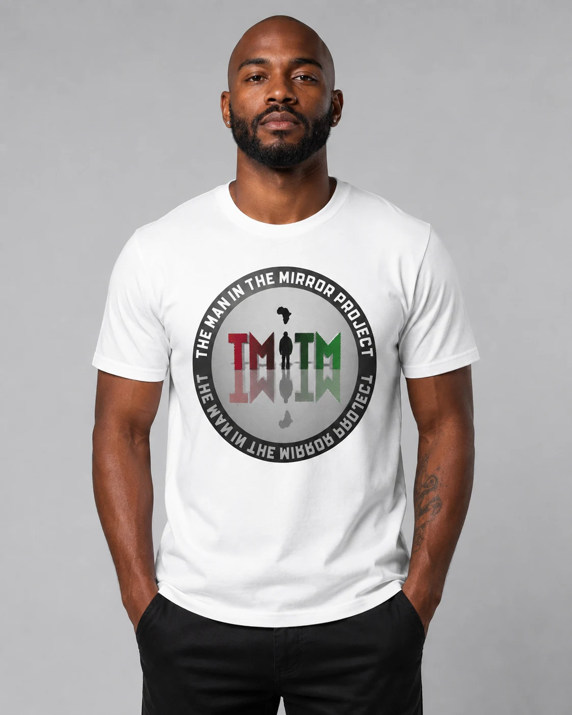 White TMITM round neck shirt